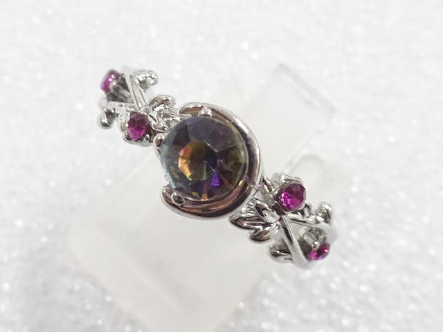 JAPANESE KIMONO / ANTIQUE COLORED STONE RING (SIZE 16.5)